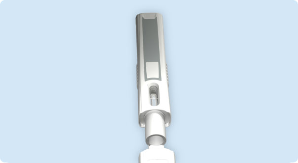 uncapped injection pen, angle 7